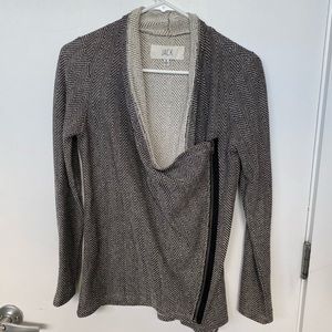 Black and white zipper jacket